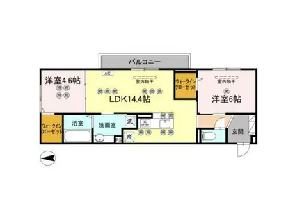ドリーム大町(2LDK/2階)の間取り写真