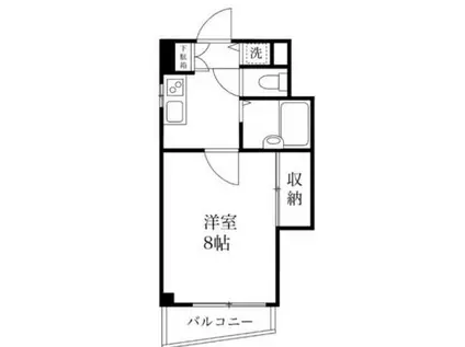 ガーデンコート(1K/4階)の間取り写真
