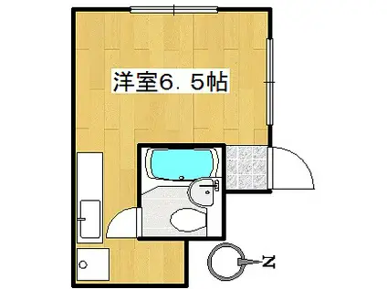 東急田園都市線 池尻大橋駅 徒歩8分 2階建 築52年(ワンルーム/1階)の間取り写真