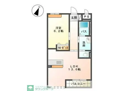 ル・アンジェ(1LDK/1階)の間取り写真