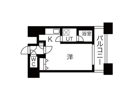 ラトゥール(1K/6階)の間取り写真