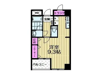 プレム武蔵浦和(1K/6階)の間取り写真