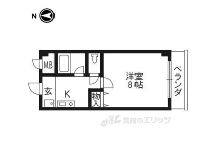 モリスワン(1K/1階)の間取り写真
