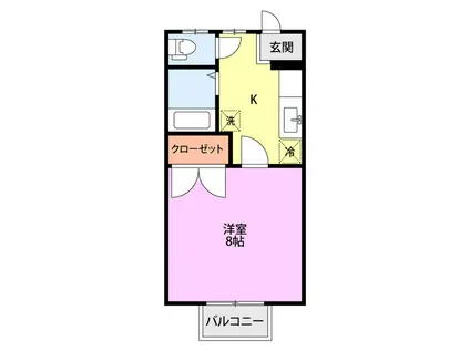 メゾン・ド・ローリエ(1K/2階)の間取り写真