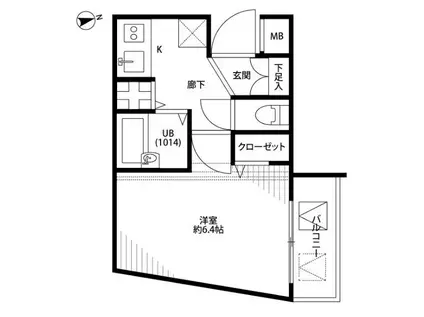 プレール・ドゥーク練馬(1K/5階)の間取り写真