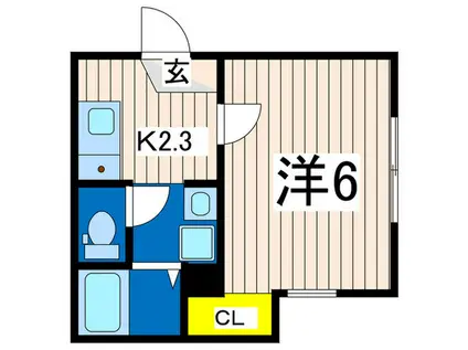 クレシア鷹取(1K/3階)の間取り写真