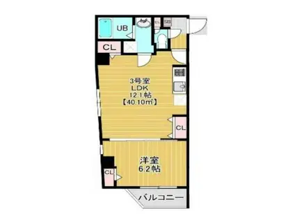 COURTYARD ASAKUSA(1LDK/4階)の間取り写真