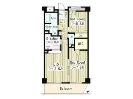 グリーンハウス高松(2LDK/2階)の間取り写真