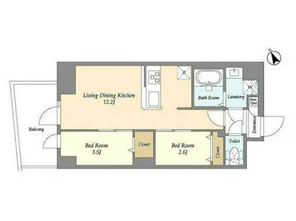 STELLA金沢八景(1K/3階)の間取り写真