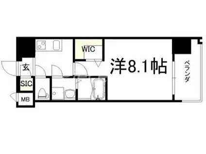 レジュールアッシュ桜宮エクシード(1K/7階)の間取り写真