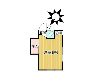 茂荘(ワンルーム/1階)の間取り写真