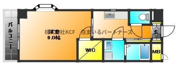 エルクール(1K/4階)の間取り写真