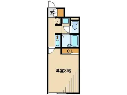 レオネクストFREE ONE(1K/1階)の間取り写真