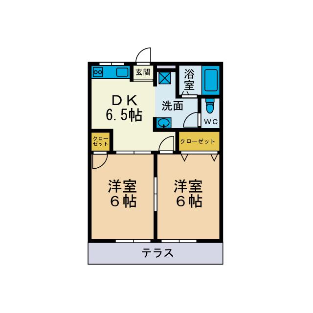 ライフステージエクセレント21(2DK/1階)の間取り写真