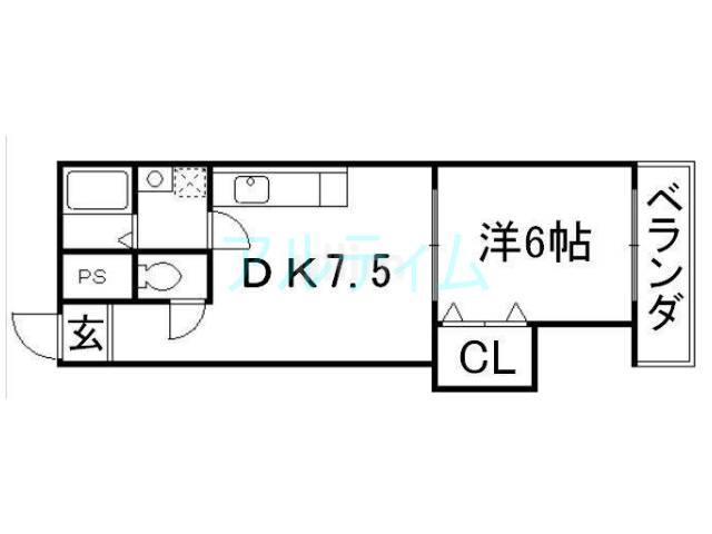 ビュープラザ(1DK/3階)の間取り写真