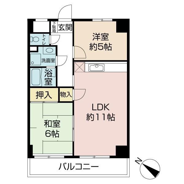 ローゼンガルテン(2LDK/4階)の間取り写真
