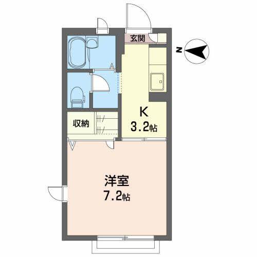 シャーメゾン才天 B(1K/1階)の間取り写真