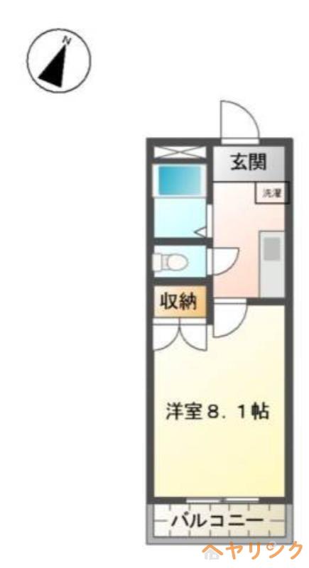 オアシス(1K/1階)の間取り写真