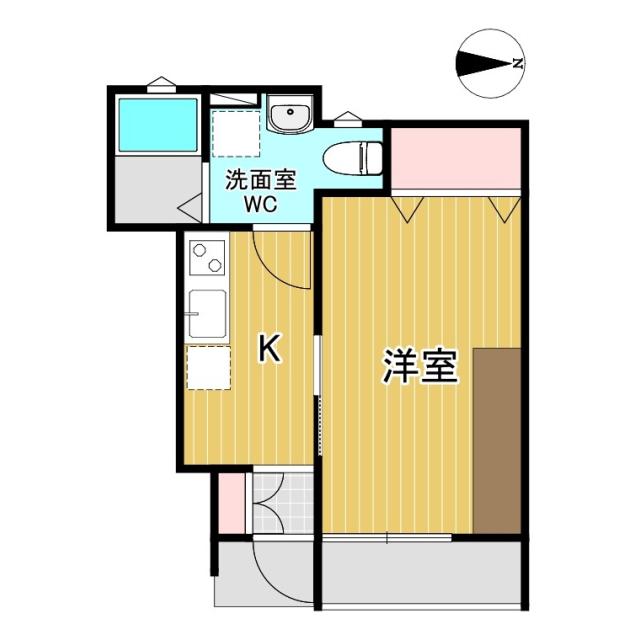 レセナ緑町B(1K/1階)の間取り写真