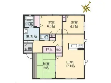 シャーメゾンアミスターII(3LDK/1階)の間取り写真