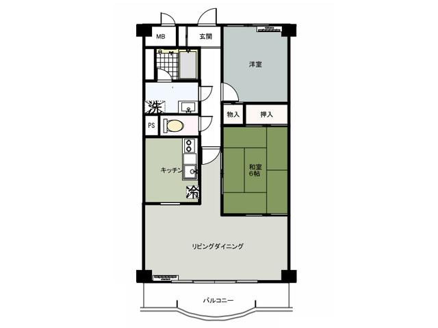アモ末広(2LDK/7階)の間取り写真