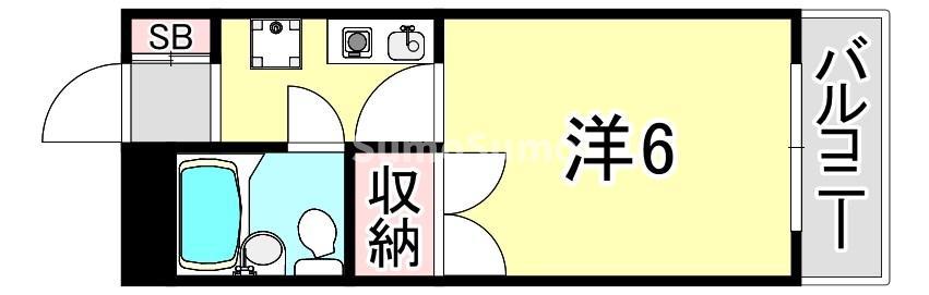 ハイツエリーゼ(1K/3階)の間取り写真