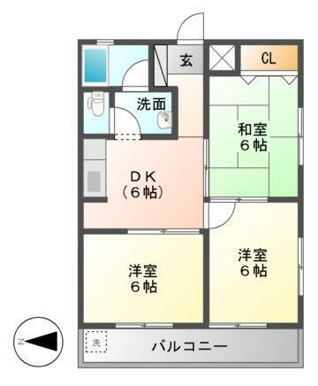 ダンヒル21(3DK/3階)の間取り写真