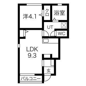 LAPAGE(1LDK/1階)の間取り写真