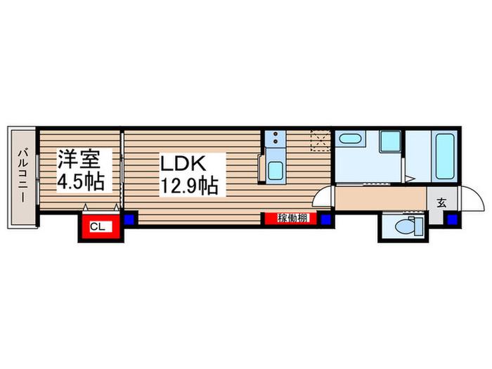 ルッソ ソレイユ 川越1番館(1LDK/3階)の間取り写真
