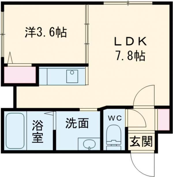 和AIOI(1LDK/4階)の間取り写真