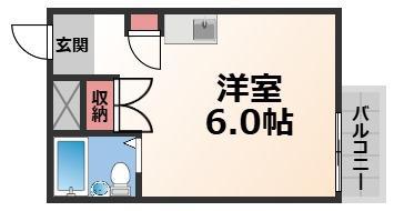 パルハウス丸善(ワンルーム/2階)の間取り写真