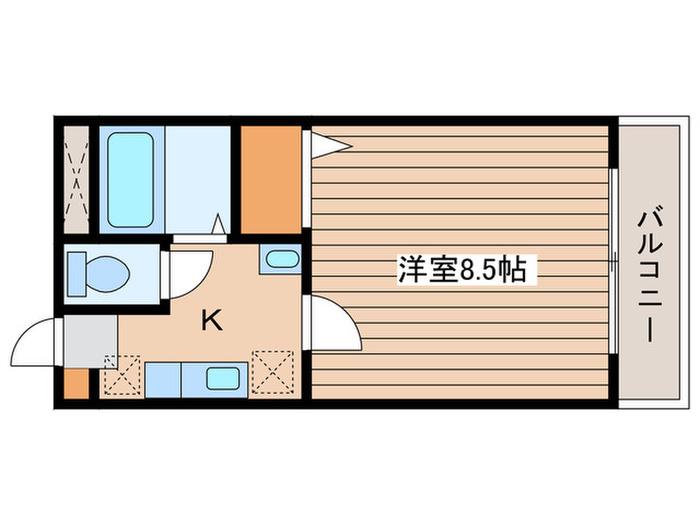 ハイネス柏木(1K/2階)の間取り写真