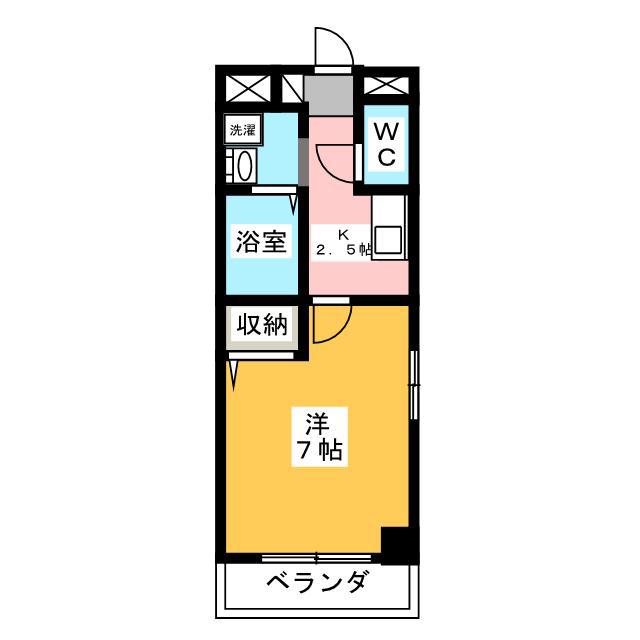 クレール北方(1K/1階)の間取り写真