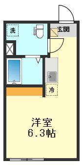 テラスソレイユ亀有(ワンルーム/1階)の間取り写真