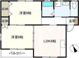 ニューショーワハイツII(2LDK/2階)の間取り写真