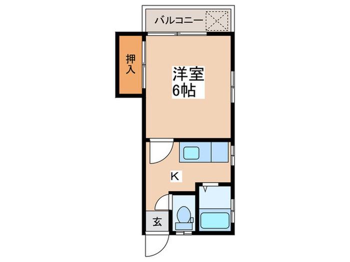 第二みのり荘(1K/1階)の間取り写真