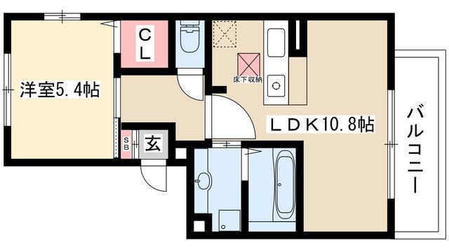 アバンサール (1LDK/1階)の間取り写真
