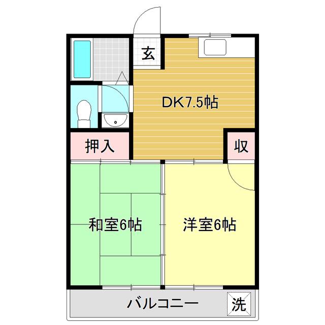 第五土佐コーポ(2DK/1階)の間取り写真