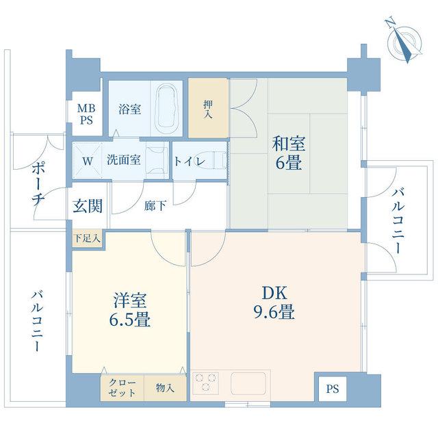 クリオ上尾弐番館(2DK/10階)の間取り写真