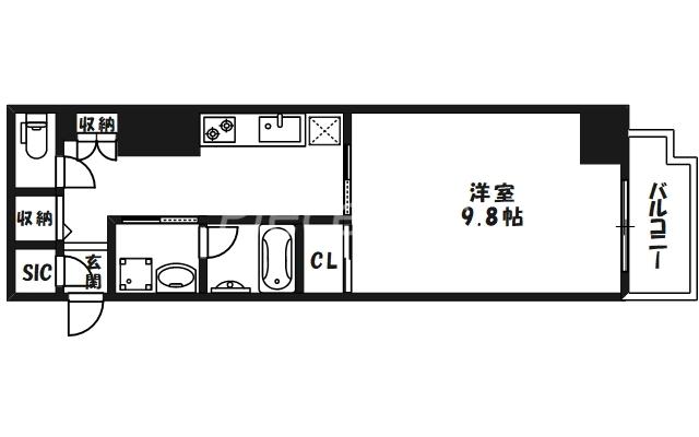 プレミアス梅田(1K/5階)の間取り写真