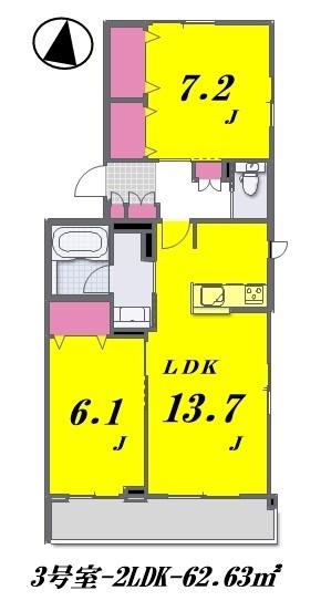PRIME RESIDENCE 赤塚(2LDK/1階)の間取り写真