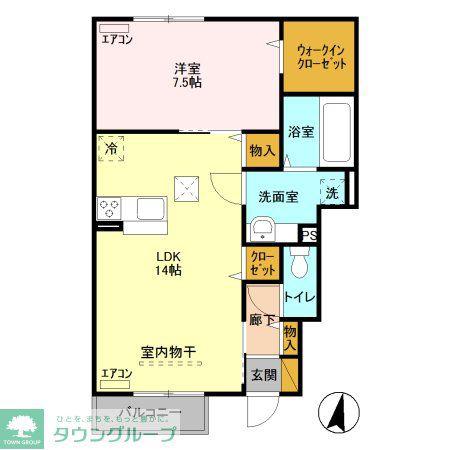 ケイ・ダビッドソン(1LDK/1階)の間取り写真