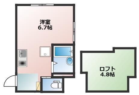 WELL-B横濱反町II(ワンルーム/2階)の間取り写真