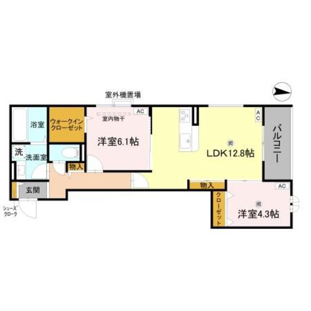 D-ROOM SUMIE イースト(2LDK/2階)の間取り写真