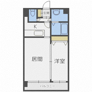 ルラシオン北9条通(1LDK/14階)の間取り写真