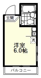 パステル鷹の台(ワンルーム/4階)の間取り写真