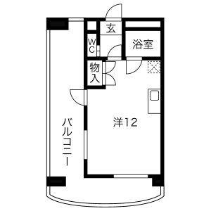 シャトレー平針(ワンルーム/5階)の間取り写真