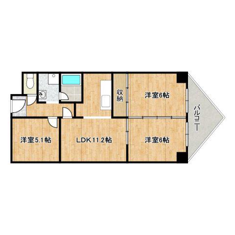 オーナーズマンション西脇(3LDK/4階)の間取り写真