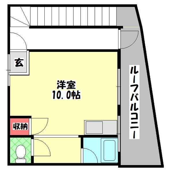 金田ビル(ワンルーム/4階)の間取り写真