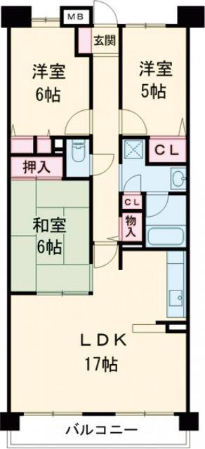 ソルプラーサ堺(3LDK/15階)の間取り写真